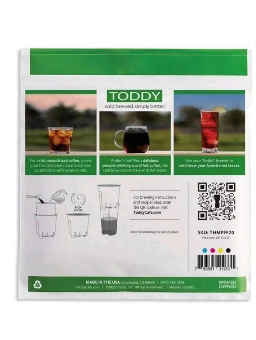 Lot of 200 Toddy Cold Brew Coffee Paper Filter Bags | 10 Packs of 20 | Bulk Lot